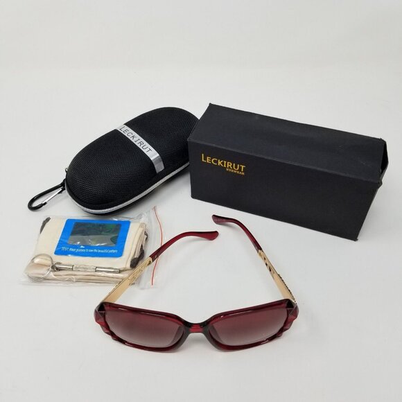 Oversized Sunglasses for Women Polarized UV Protect Classic Red Frame Lenses - Picture 1 of 8